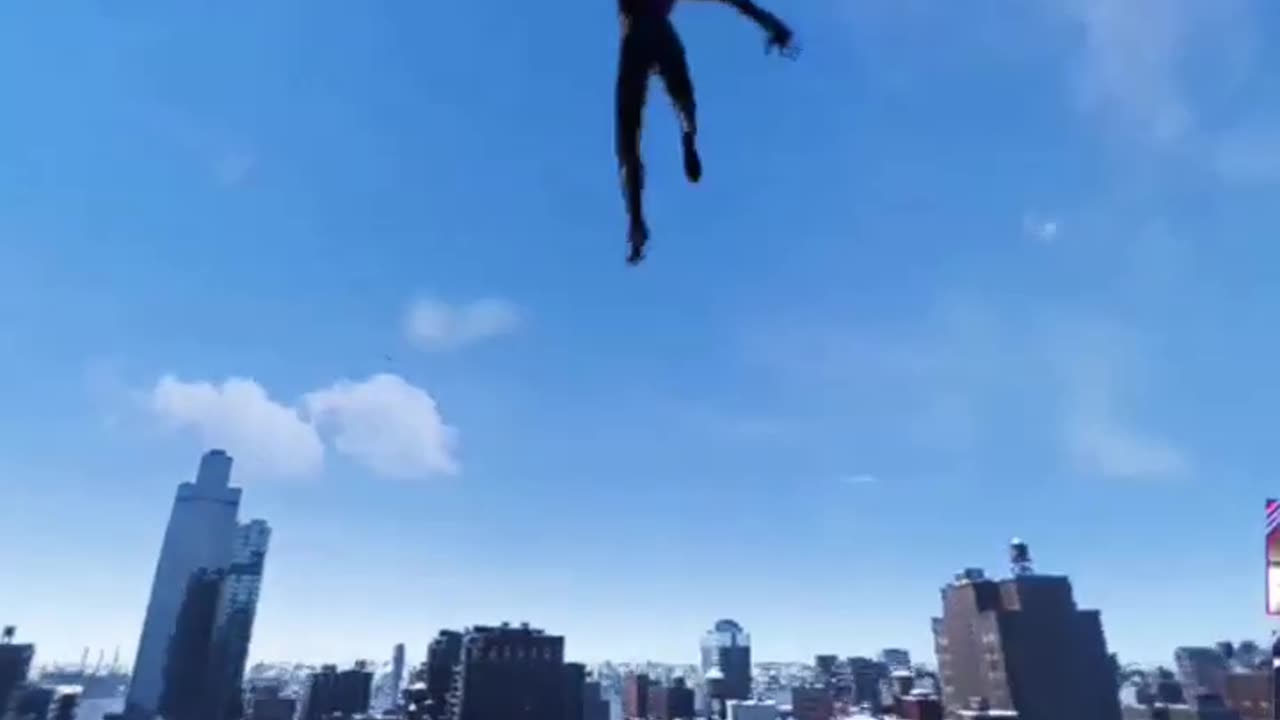 Swinging Spiderman Miles Morales Gameplay