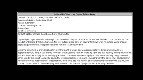 NUFORC UFO Monroe County, Indiana Reports Part 3