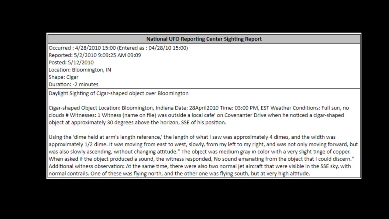 NUFORC UFO Monroe County, Indiana Reports Part 3
