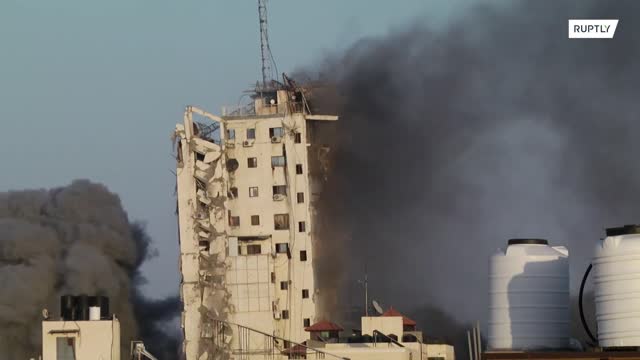 State of Palestine: Gaza City Al Sharuk tower collapses completely following IDF bombing