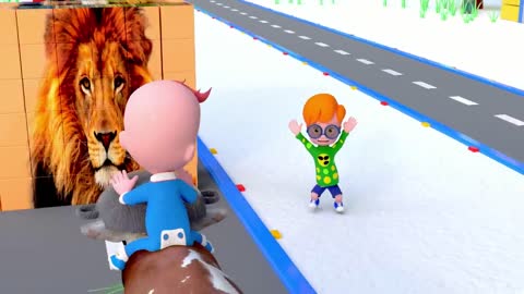Learn Wild Animals and Fruits with Funny Baby Style | Pretend Play Cartoon.