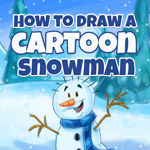 How to draw cartoon snowman