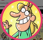 Frame Order cartoon character with fun